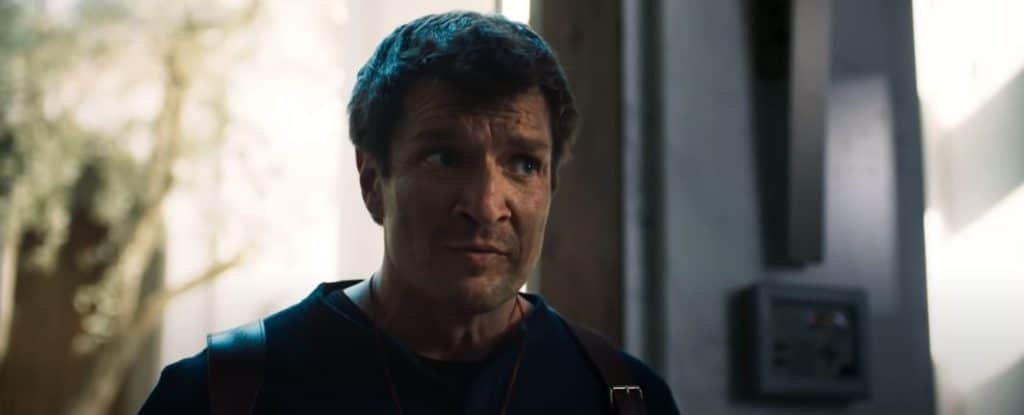 Voici une capture d'écran de Nathan Drake, héros du fanfilm Uncharted, qui a été ligoté à une chaise.