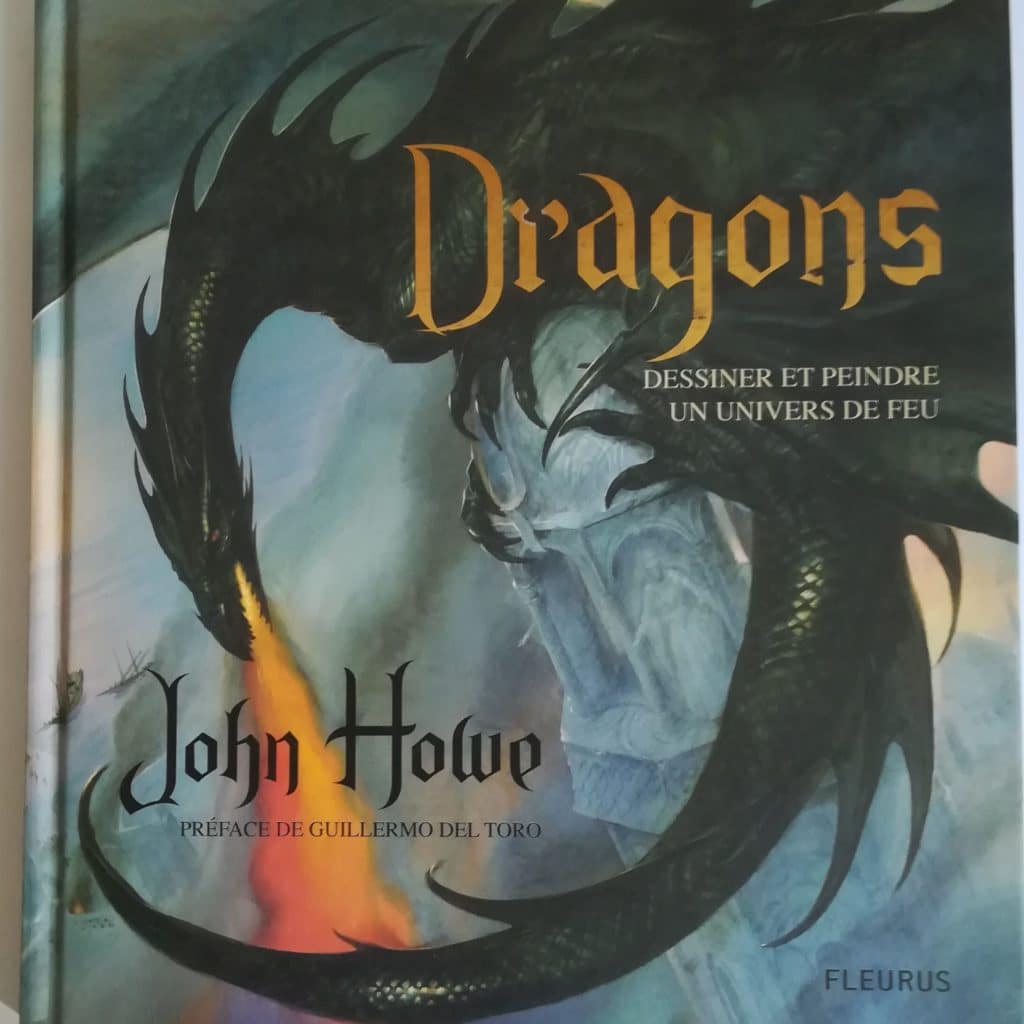 Il s'agit de la première de couverture du livre Dragons, écrit et illustré par John Howe