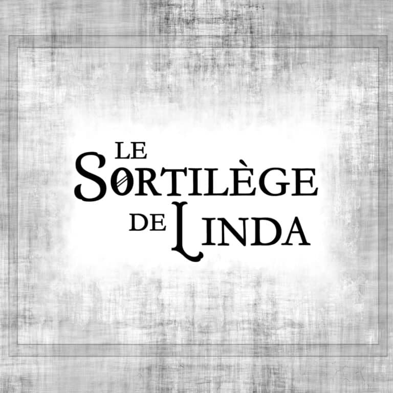 Le titre "Le Sortilège de Linda" est écrit sur un fond blanc entouré de gris.