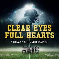 L'affiche du podcast "Clear Eyes Full Hearts" met en avant un personnage qui porte un casque ce football américain.