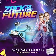 L'affiche du podcast "Zach to the future" met en avant Mark-Paul Gosselaar.