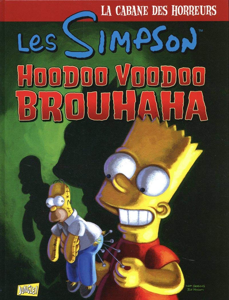 La couverture de "Hoodoo Voodoo brouhaha" montre Bart Simpsons qui tient une poupée vaudou qui représente... son père.